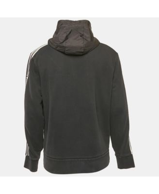 Men's Black Jersey Zip-Up Hooded Jacket