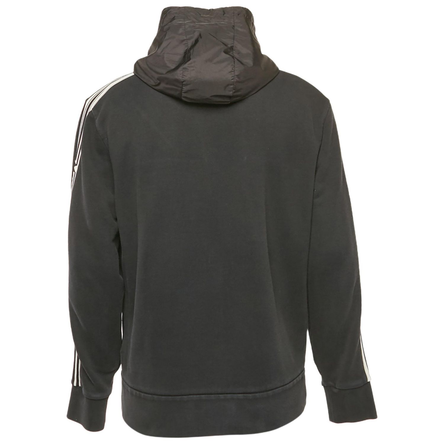 Men's Black Jersey Zip-Up Hooded Jacket