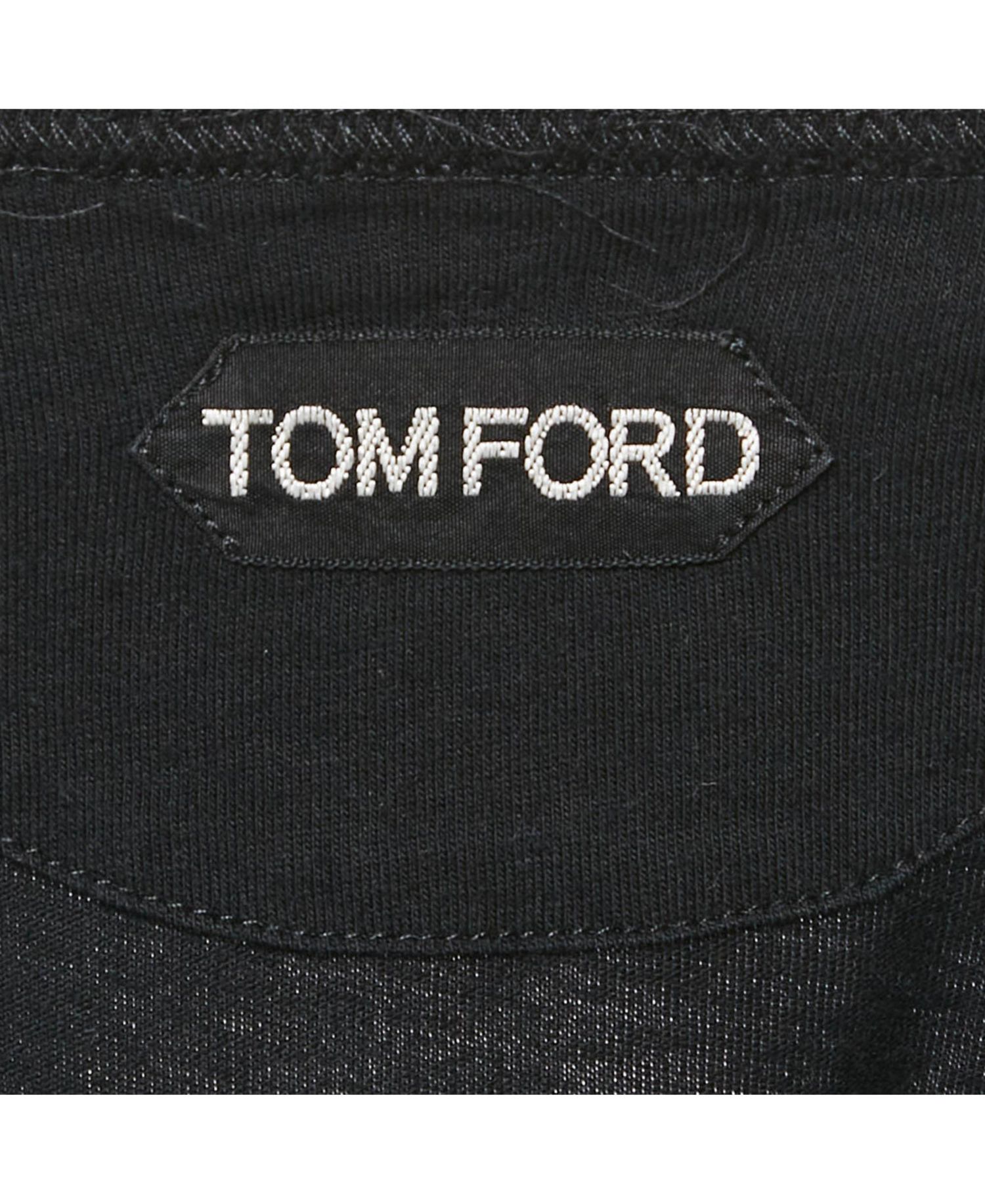 Men's Black Cotton Knit Crew Neck T-Shirt