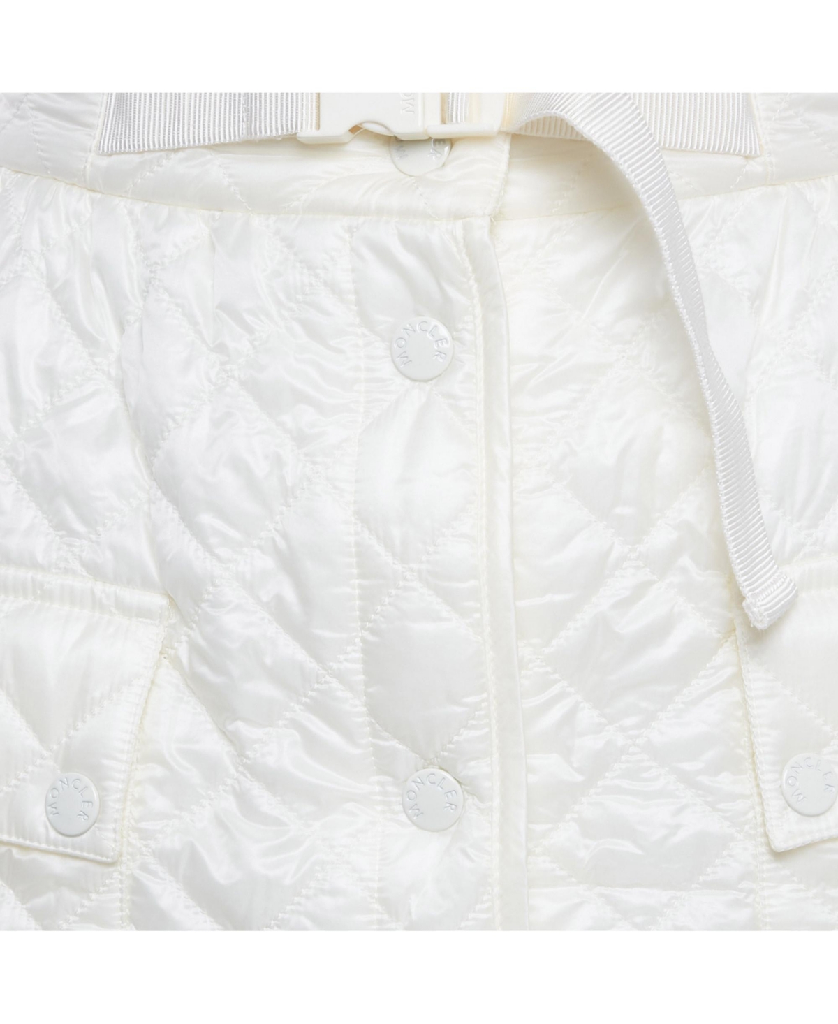 Pre-Owned Moncler Women's White Nylon Quilted A-Line Mini Skirt