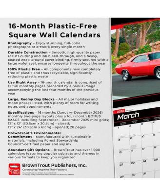 Dodge Challenger OFFICIAL | 2026 12 x 24 Inch (Hanging) Monthly Square Wall Calendar | Plastic-Free