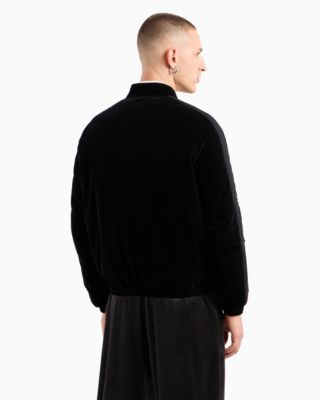 Men's Full-Zip Velour Bomber Jacket 