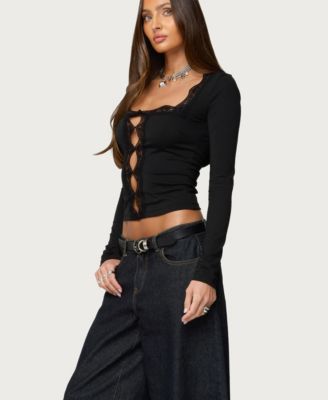 Women's Zeya Lacey Keyhole Top