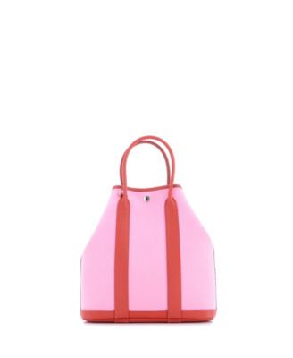 Pre-Owned HERMES 28 Garden File Tote Toile and Leather