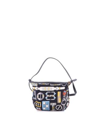 Pre-Owned HERMES Sursoie To Go Pouch Printed Silk and Leather