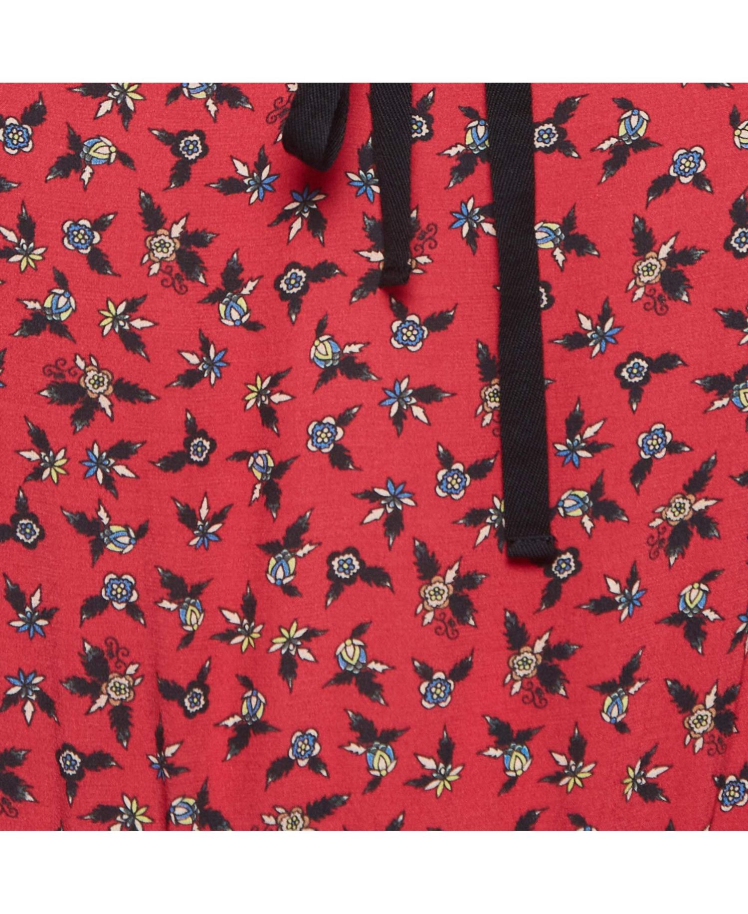Women's Red Floral Print Crepe Mini Dress