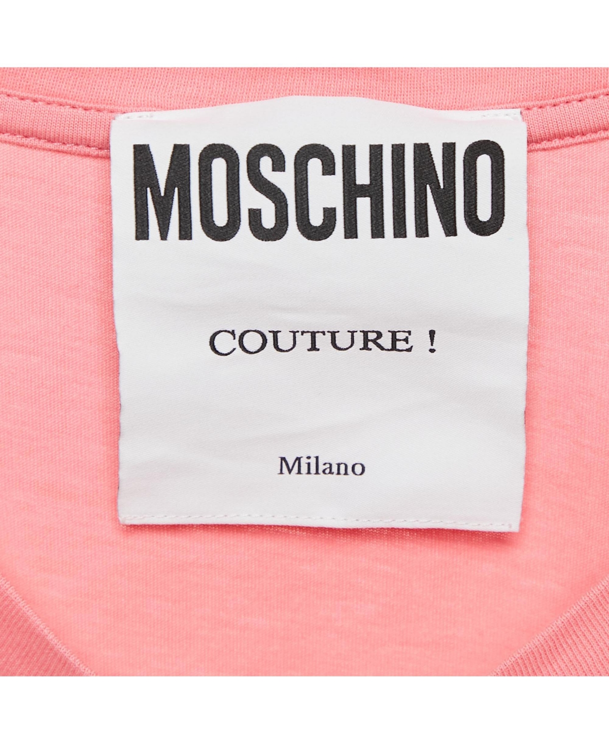 Pre-Owned Moschino Women's Couture Pink Logo Print Jersey T-Shirt
