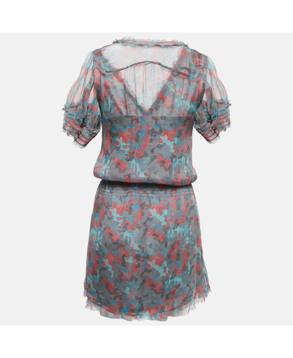 Pre-Owned Zadig & Voltaire Women's Deluxe Multicolor Ribal Print Silk Crepe Mini Dress