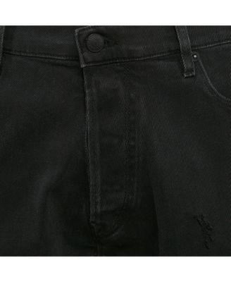 Men's Distressed Denim Raw Edge Detail Shorts