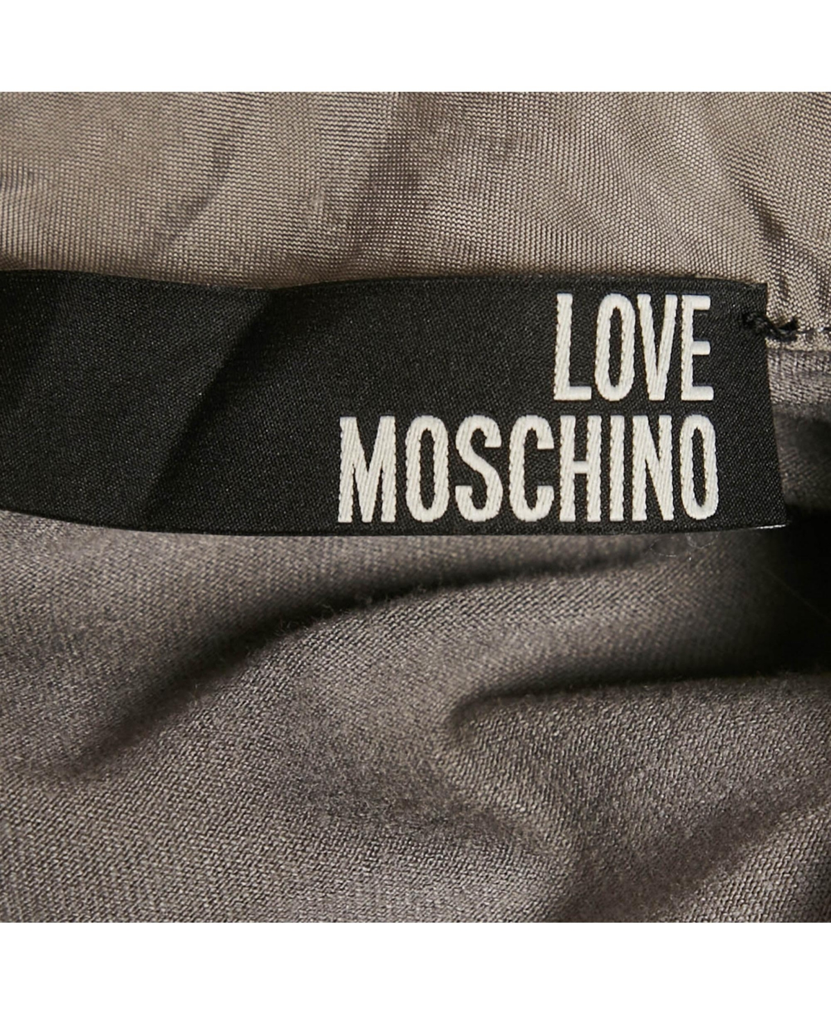 Pre-Owned Love Moschino Women's Grey Jersey And Satin Sleeveless Midi Dress