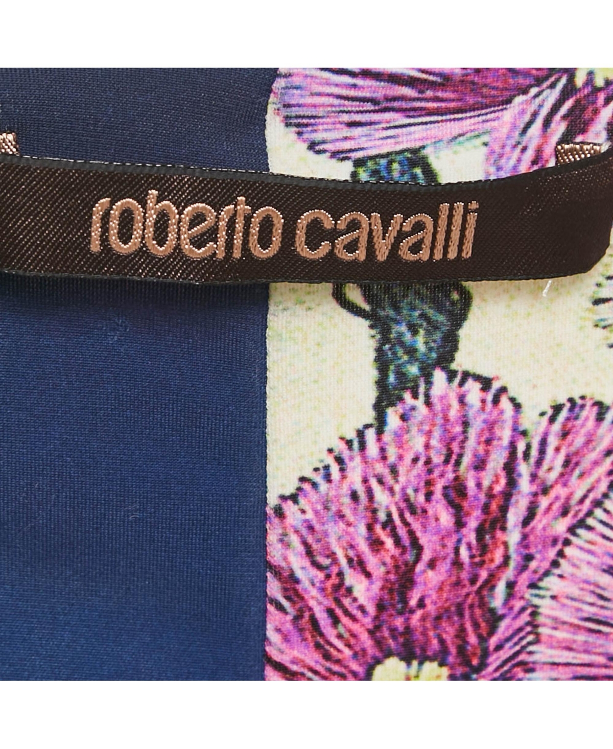 Pre-Owned Roberto Cavalli Women's Multicolor Printed Jersey Long Sleeve Top