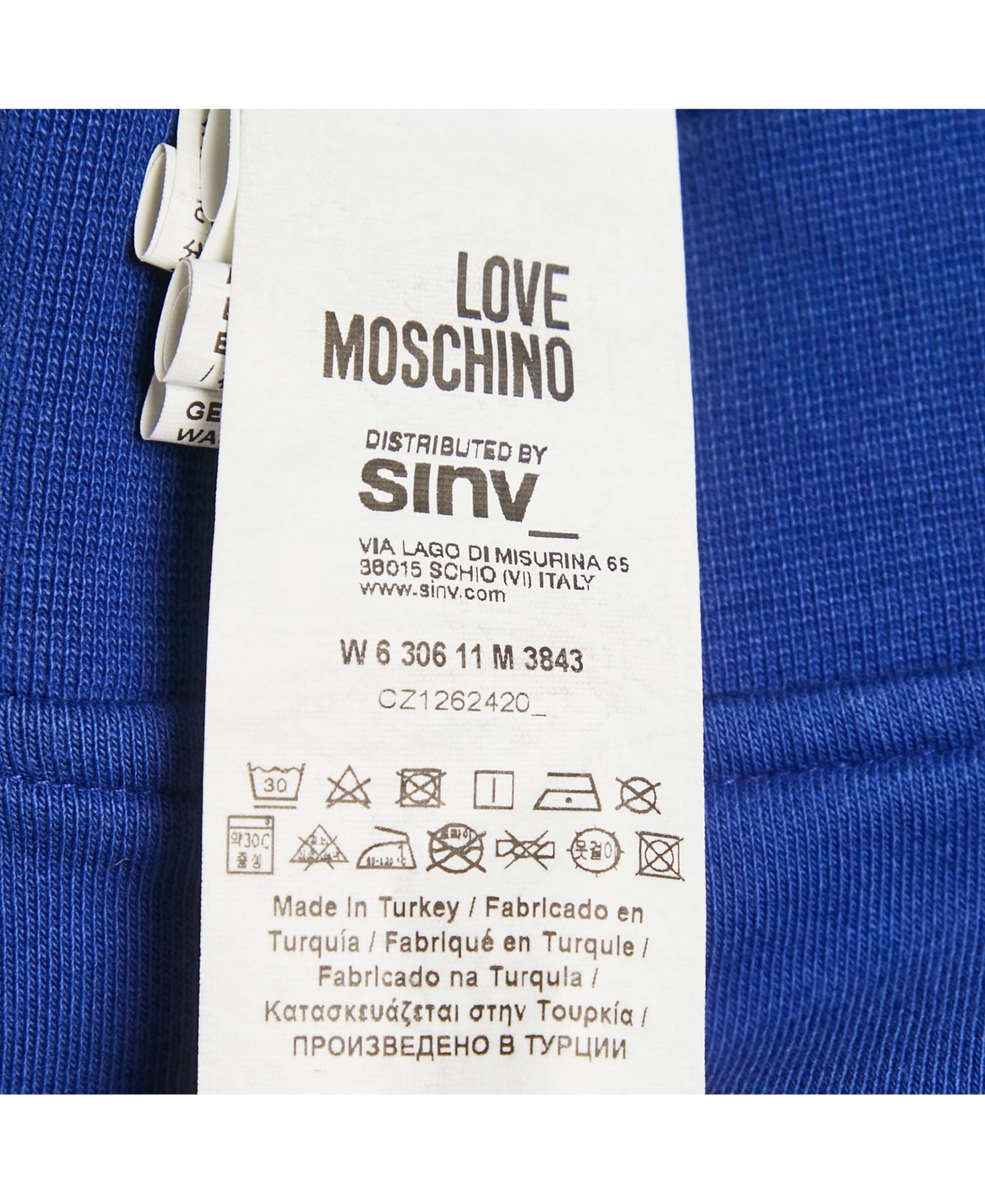 Pre-Owned Love Moschino Women's Blue Printed Cotton Crew Neck Sweatshirt