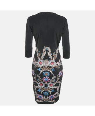 Women's Black Printed Jersey Short Dress