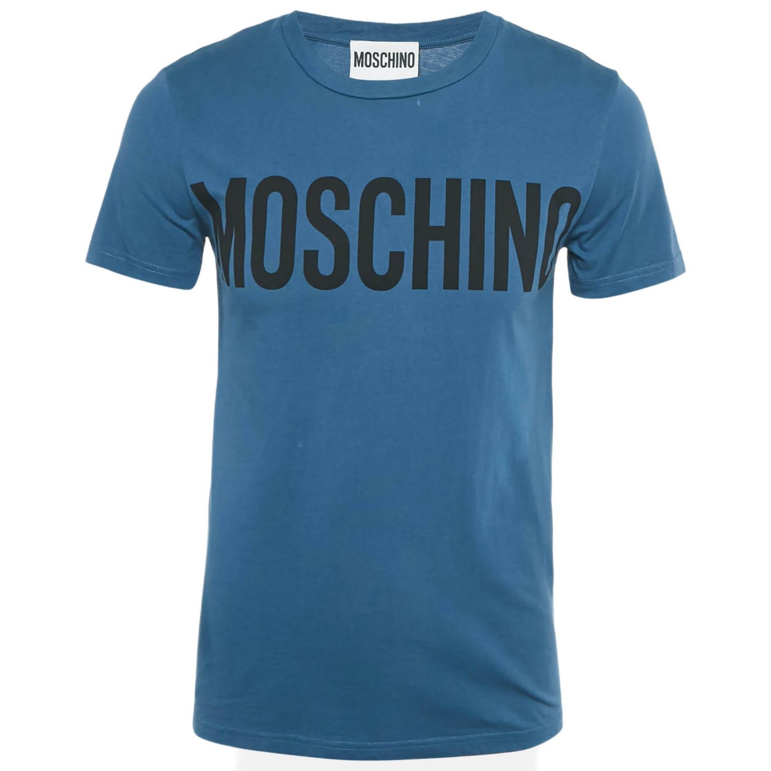 Men's Couture Blue Logo Print Cotton Crew Neck T-Shirt