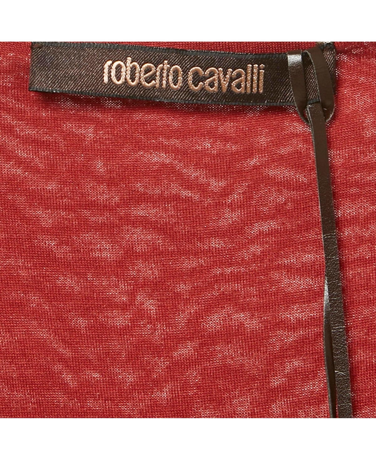 Pre-Owned Roberto Cavalli Women's Beige Cotton And Modal Faux Feather Detail T-Shirt