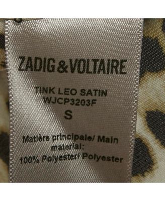 Women's Brown Tink Leopard Print Satin Blouse