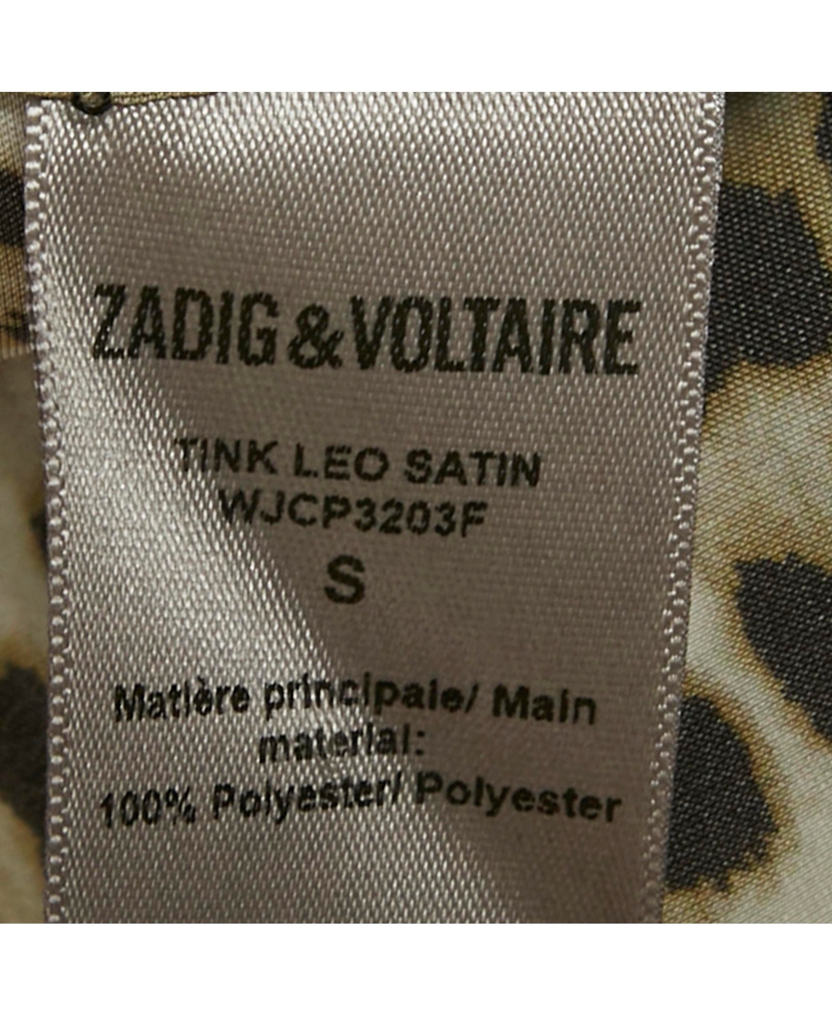 Pre-Owned Zadig & Voltaire Women's Brown Tink Leopard Print Satin Blouse