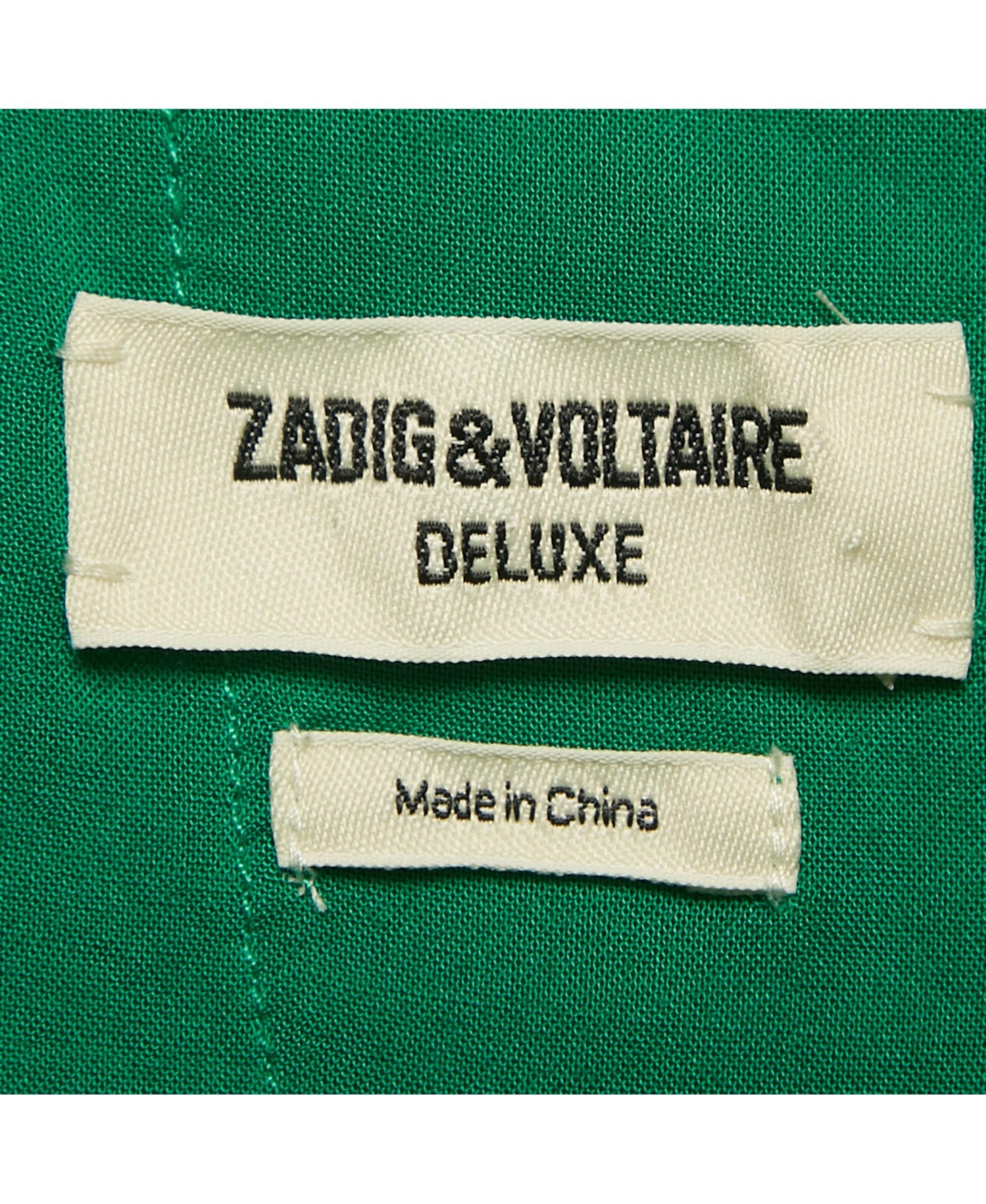 Pre-Owned Zadig & Voltaire Women's Green Patterned Silk Lace Trim Joslin Midi Skirt