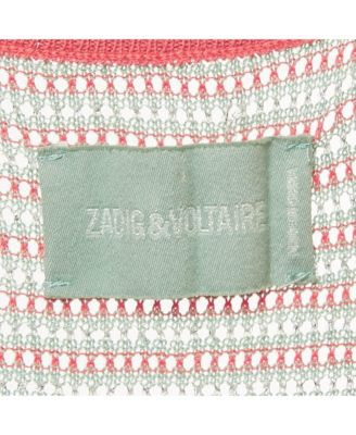 Women's Blue/pink Lurex Joss Fishnet Tank Top