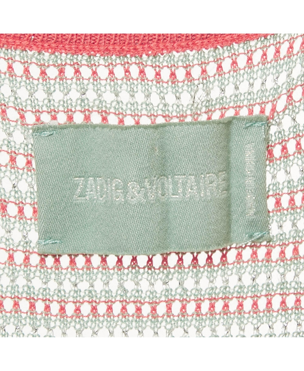 Pre-Owned Zadig & Voltaire Women's Blue/pink Lurex Joss Fishnet Tank Top