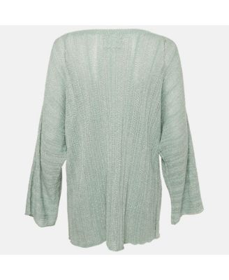 Women's Mint Green Lurex Knit Sweater