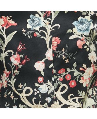 Women's Black Printed Silk Shirt