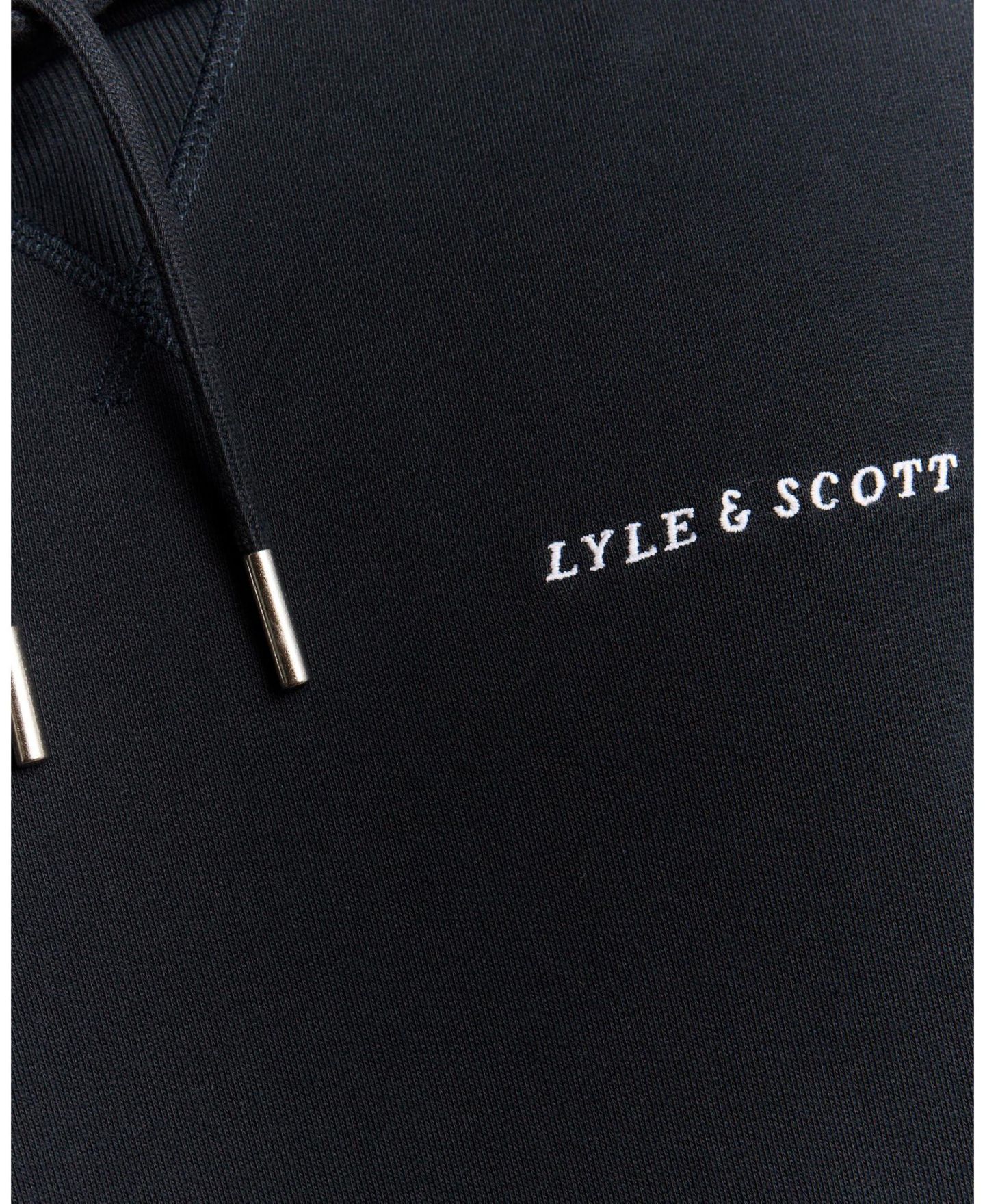 Мужское худи Lyle & Scott Script Brushback Pullover, цвет: Тёмный тёмно-синий — фото 6