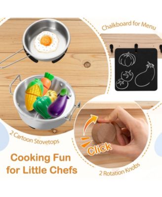 Outdoor Wooden Play Kitchen with Detachable Sandbox and Sink