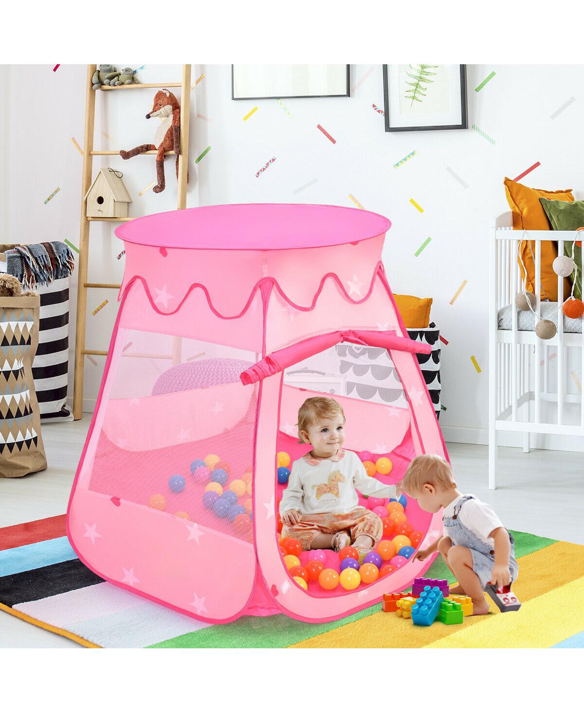 Skonyon Pink Portable Kid Play House Play Tent with 100 Balls