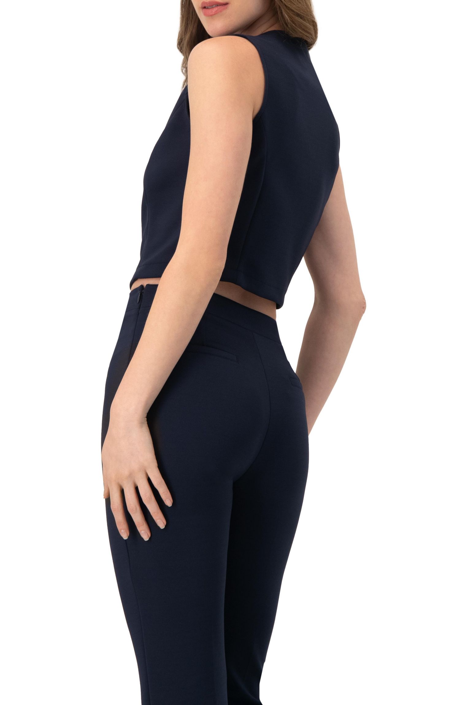 Women's Front-Zip Crop Top