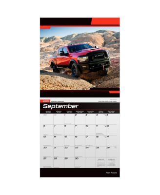 Foil Stamped Plastic-Free Monthly Wall Calendar, 12 x 24 Inch, Ram Trucks Official 2026