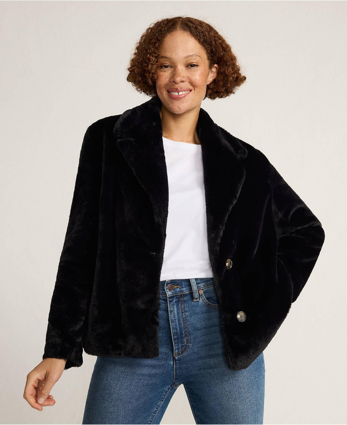 Lands' End Women's Faux Fur Jacket