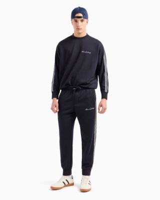 Men's Striped Sleeve & Logo Sweatshirt