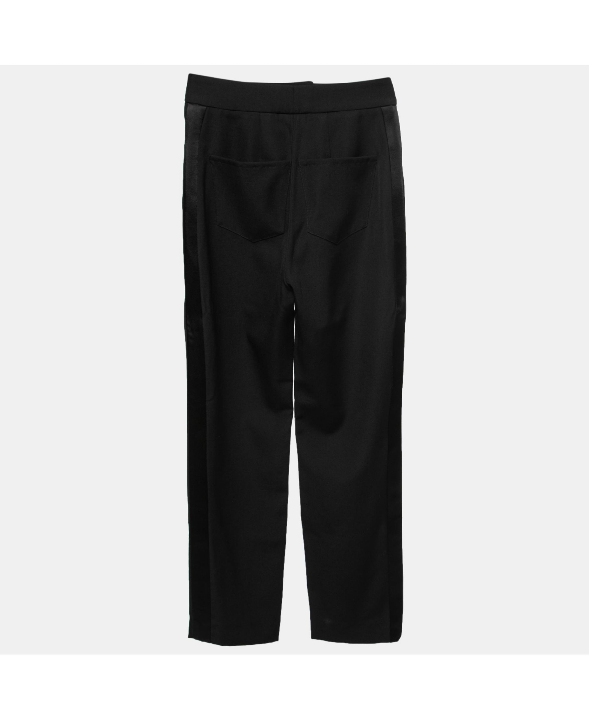 Pre-Owned Balmain Women's Black Crepe High-Rise Straight Trouser