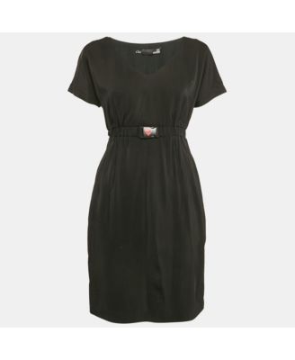 Women's Black Jersey Ruched Mini Dress