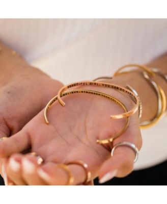 Gold Beautiful Girl You Can Do Hard Things Bracelets