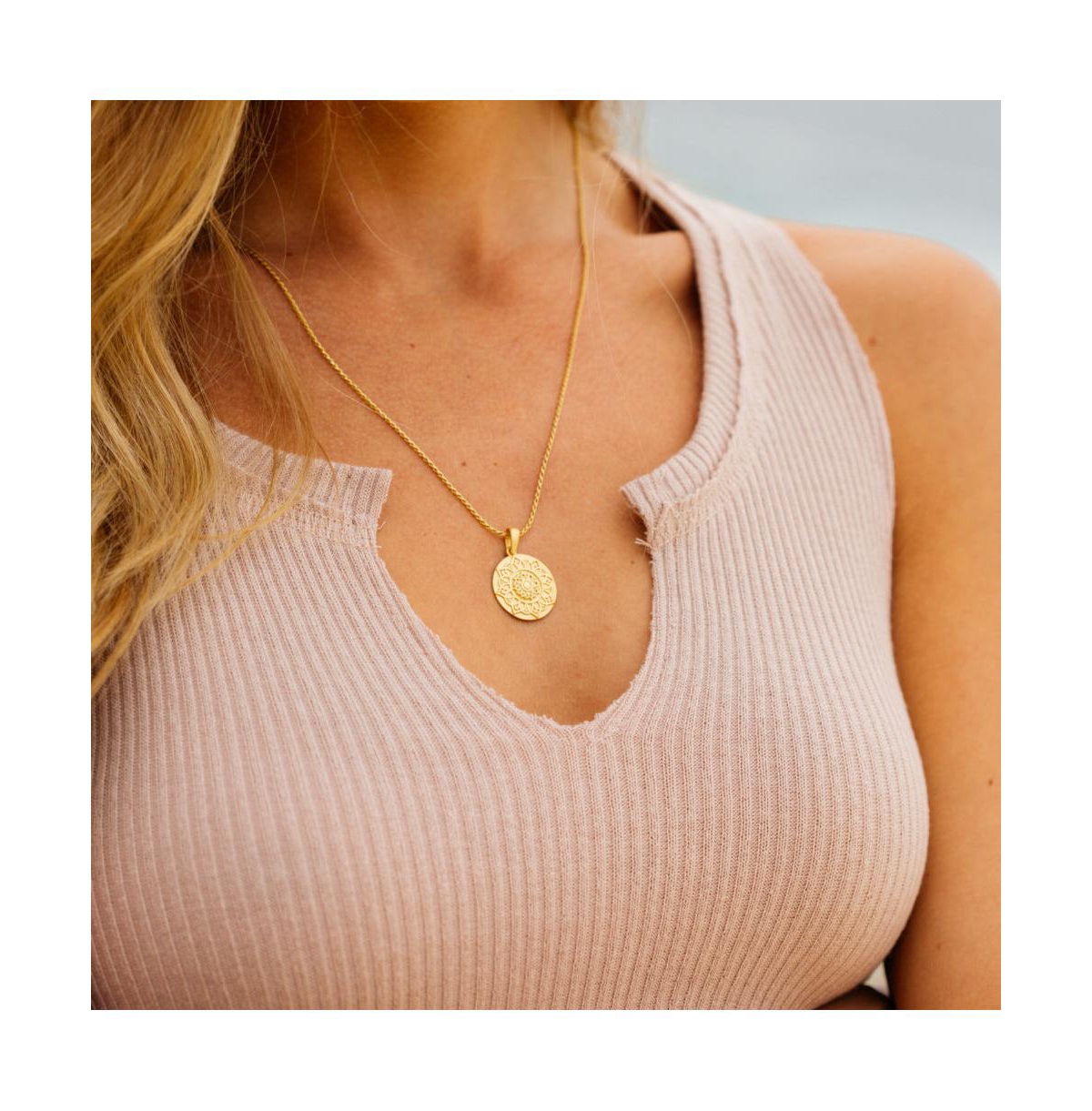 Mandala I Am Grateful Jewelry Necklace Gold / Original