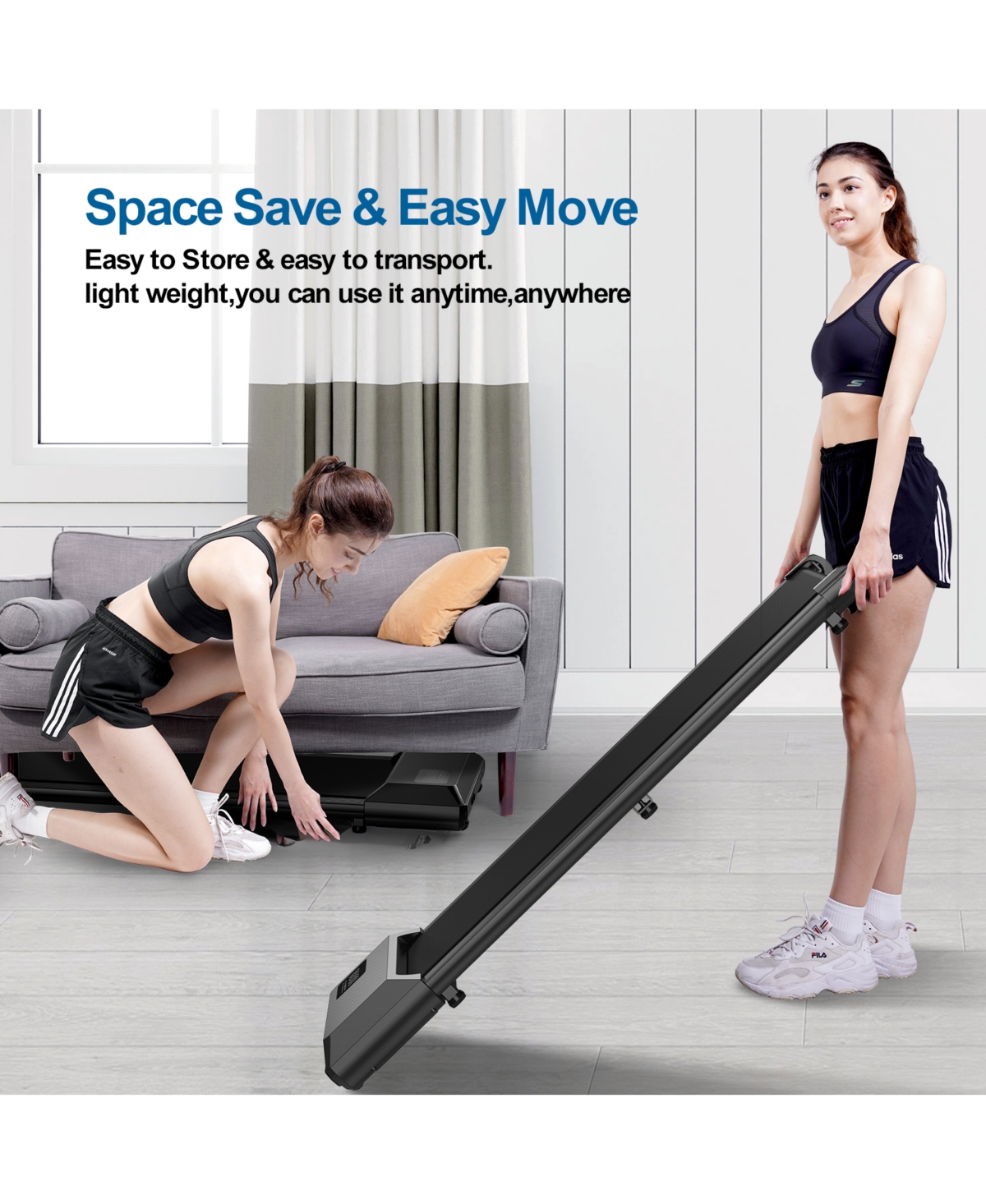 Superun 35.43 In Long Run Area Walking Pad, 2 in 1 Under Desk Treadmill, Walking Pad Treadmill Under Desk