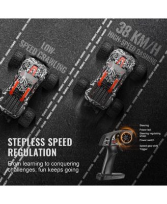 Remote Control Car, 1:14 4WD Off-Road Monster Truck 38 km/h, Wheelie Stunt RC Car with 2 Batteries, Racing Gift for Kids 8