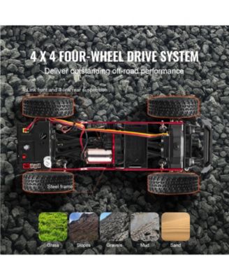 RC Car 1:24, 4WD Off-Road Truck with Lights, Extra Shell & 2 Batteries, 2-Speed Hobby Racing Toy for Boys Girls 14