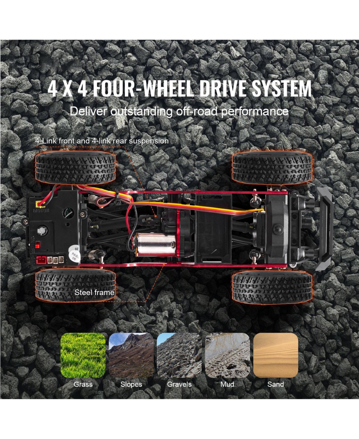 Mecale Rc Car 1:24, 4WD Off-Road Truck with Lights, Extra Shell & 2 Batteries, 2-Speed Hobby Racing Toy for Boys Girls 14