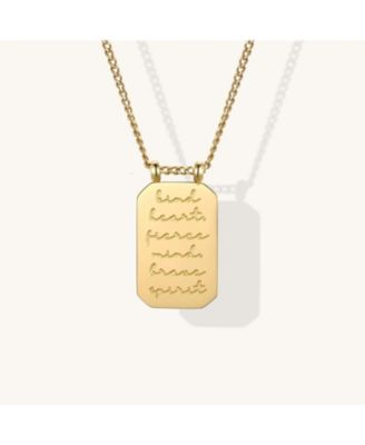 Kind Heart Fierce Mind Brave Spirit Note To Self Necklace Yellow Gold
