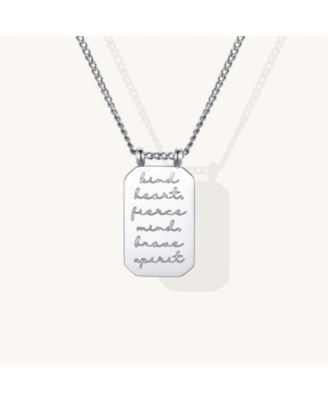 Mantra Kind Heart Fierce Mind Brave Spirit Note To Self Necklace - Silver 33$
