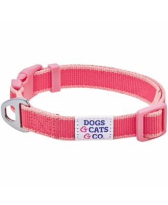 Two-Tone Contrast Trimmed Dog Collar with Safety Aluminum D-Ring