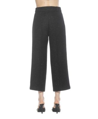 Women's Caden Tweed Belted Wide Leg Pants