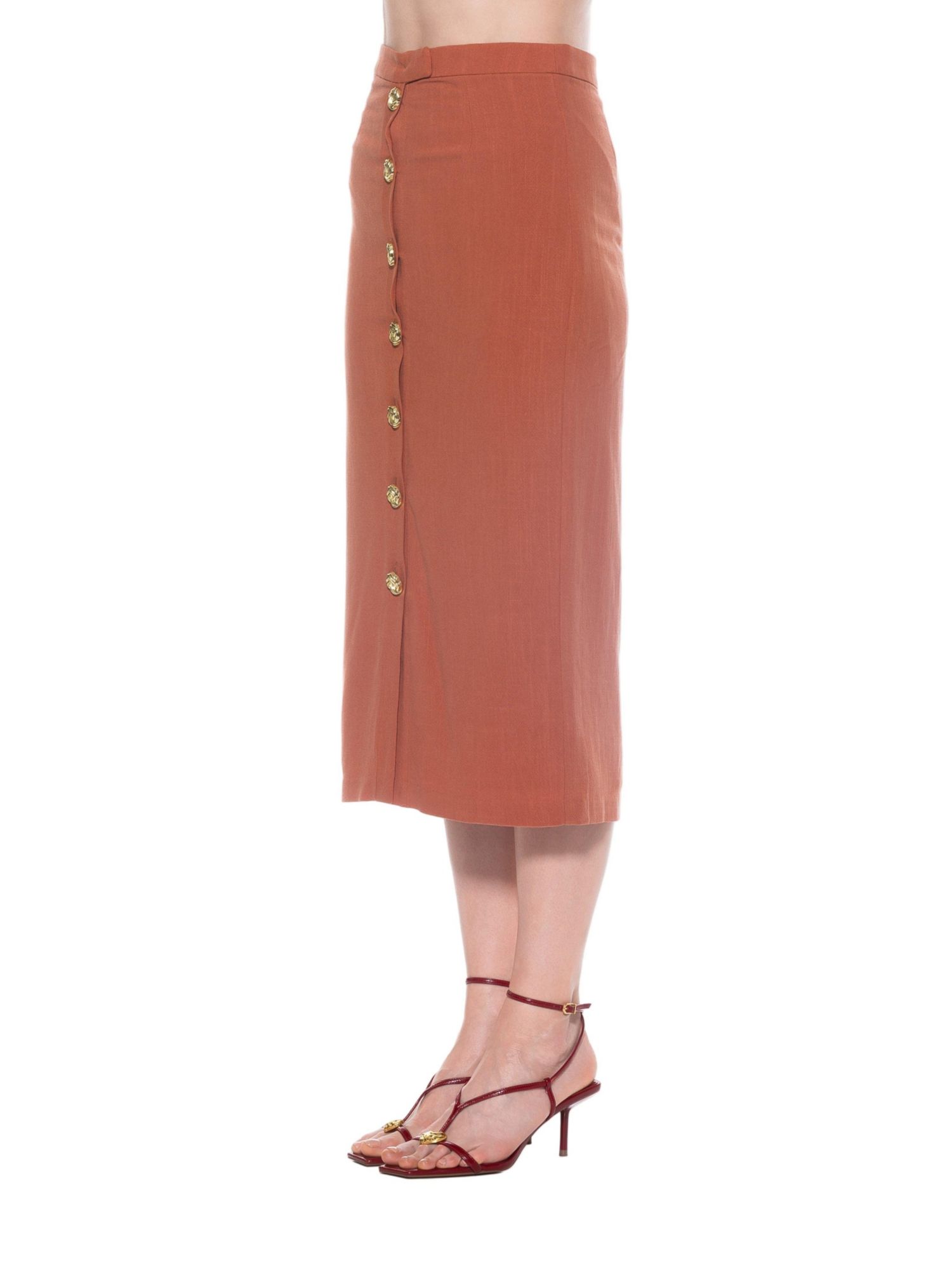 Women's Carla Front Button Down Midi Skirt