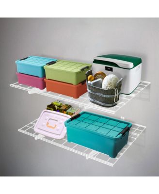 WR24-E WR White Series 24″ D × 48″ W White Steel Wall Shelves (2-Pack)