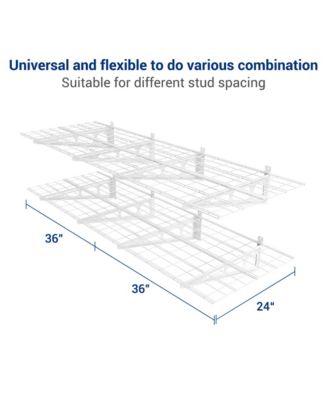 WR26-E WR White Series 24″ D × 72″ W White Steel Wall Shelves (2-Pack)