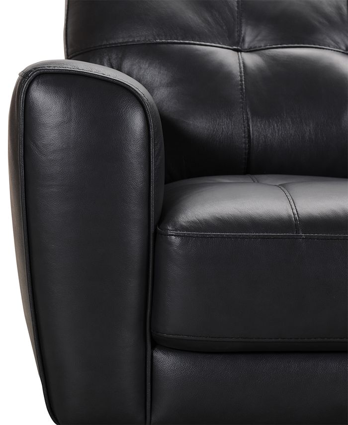 Furniture Kaleb 84" Tufted Leather Sofa, Created for Macy's & Reviews