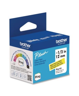 BTAG631 0.47 in. x 13.1 ft. Genuine P-Touch BTAG Label Tapes - Black on Yellow